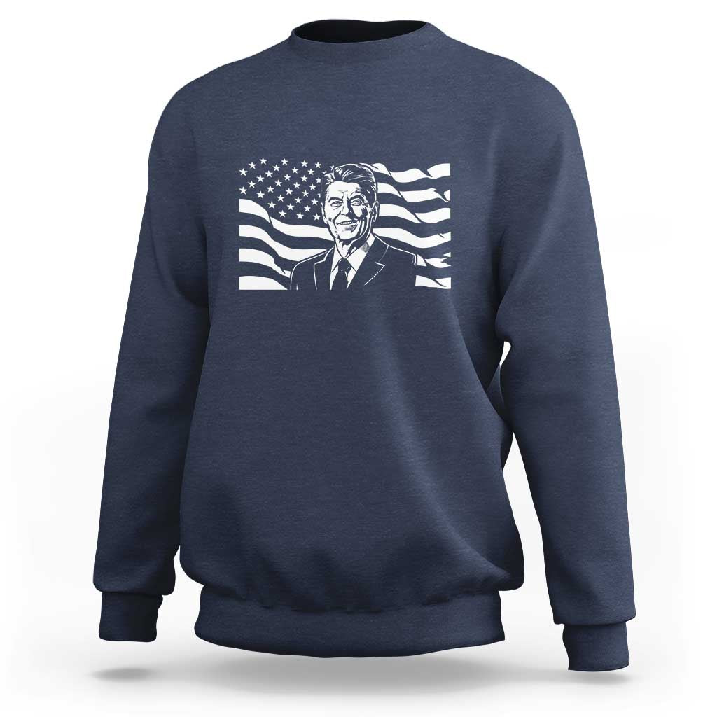 Ronald Reagan America Flag US President Sweatshirt