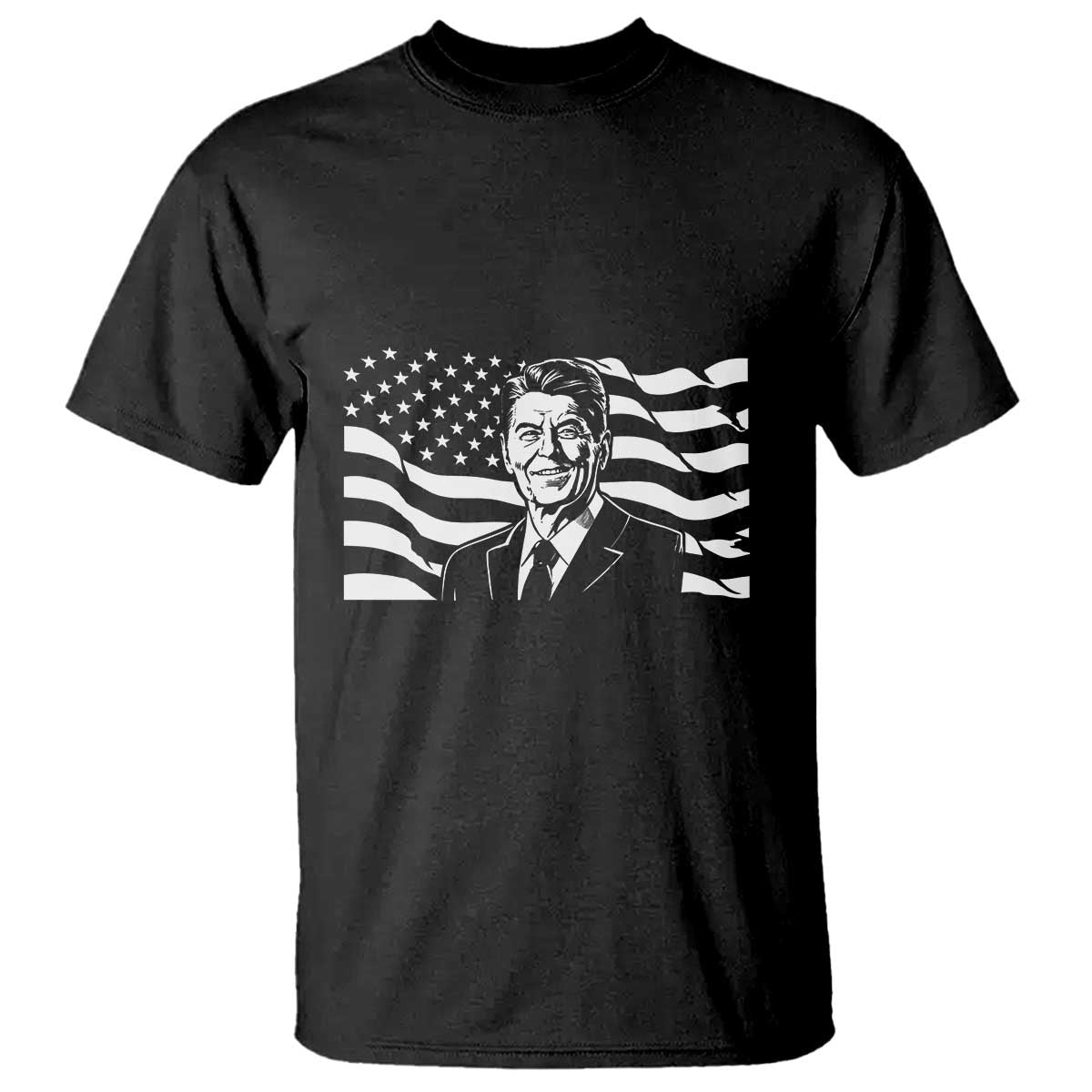 Ronald Reagan America Flag US President T Shirt