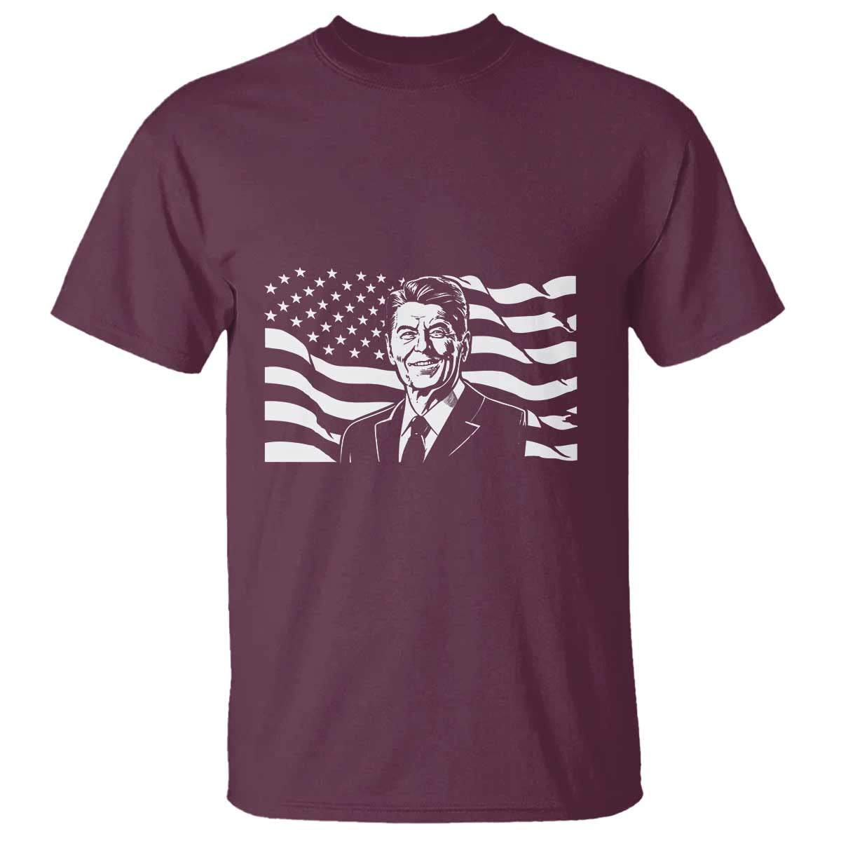 Ronald Reagan America Flag US President T Shirt