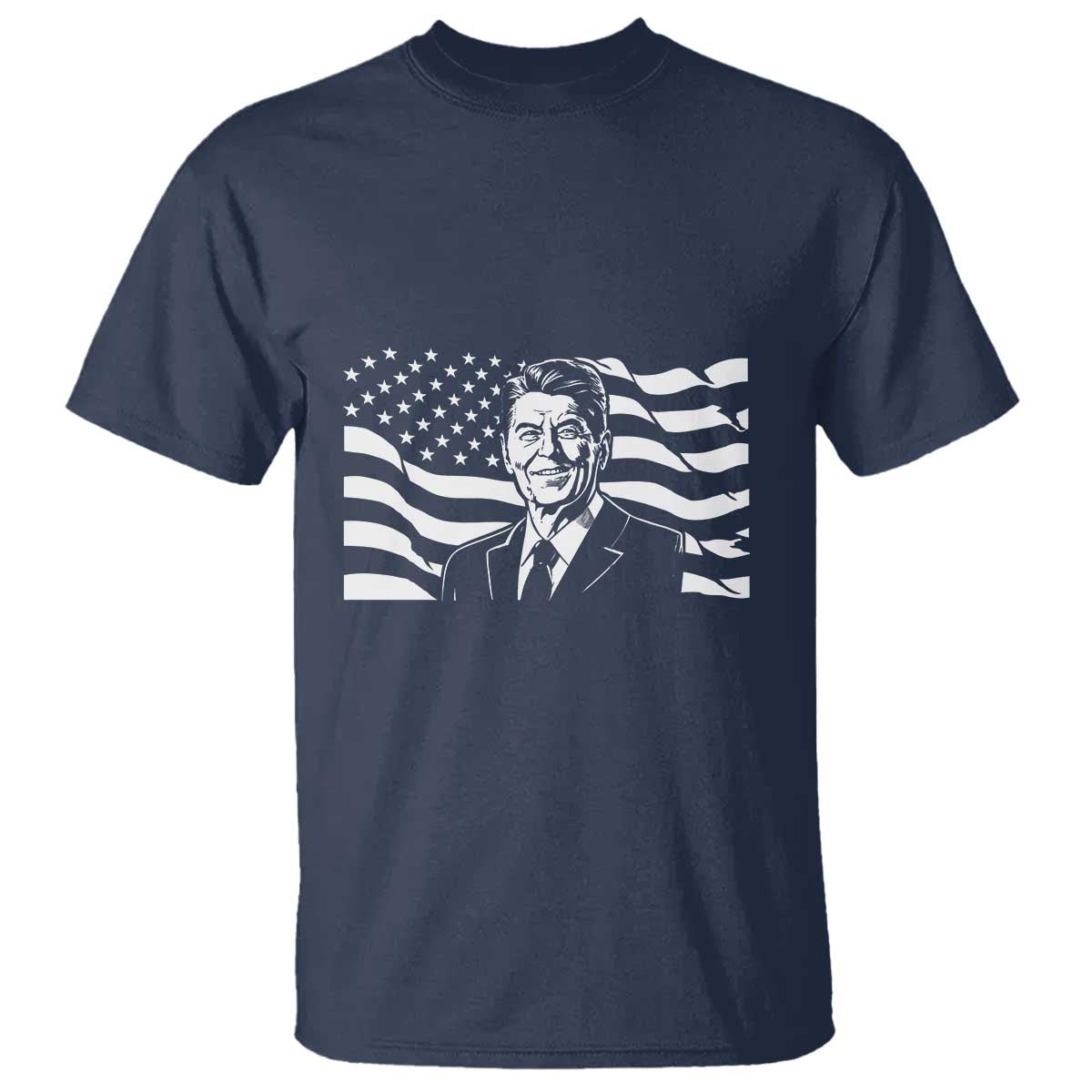 Ronald Reagan America Flag US President T Shirt
