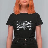 Ronald Reagan America Flag US President T Shirt For Women