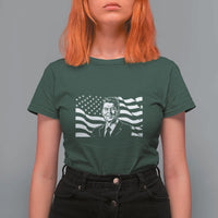 Ronald Reagan America Flag US President T Shirt For Women