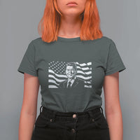 Ronald Reagan America Flag US President T Shirt For Women