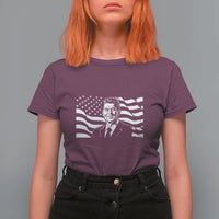 Ronald Reagan America Flag US President T Shirt For Women