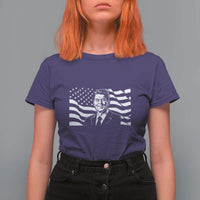 Ronald Reagan America Flag US President T Shirt For Women