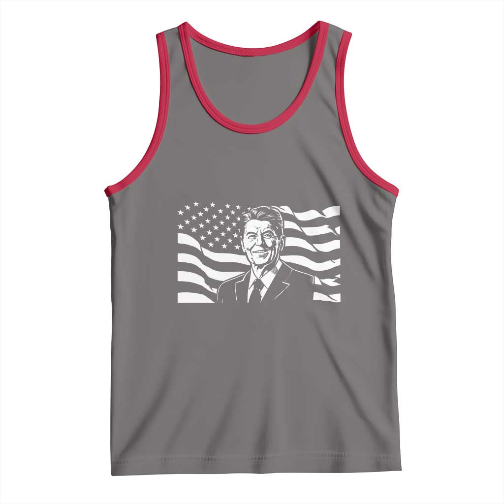Ronald Reagan America Flag US President Tank Top