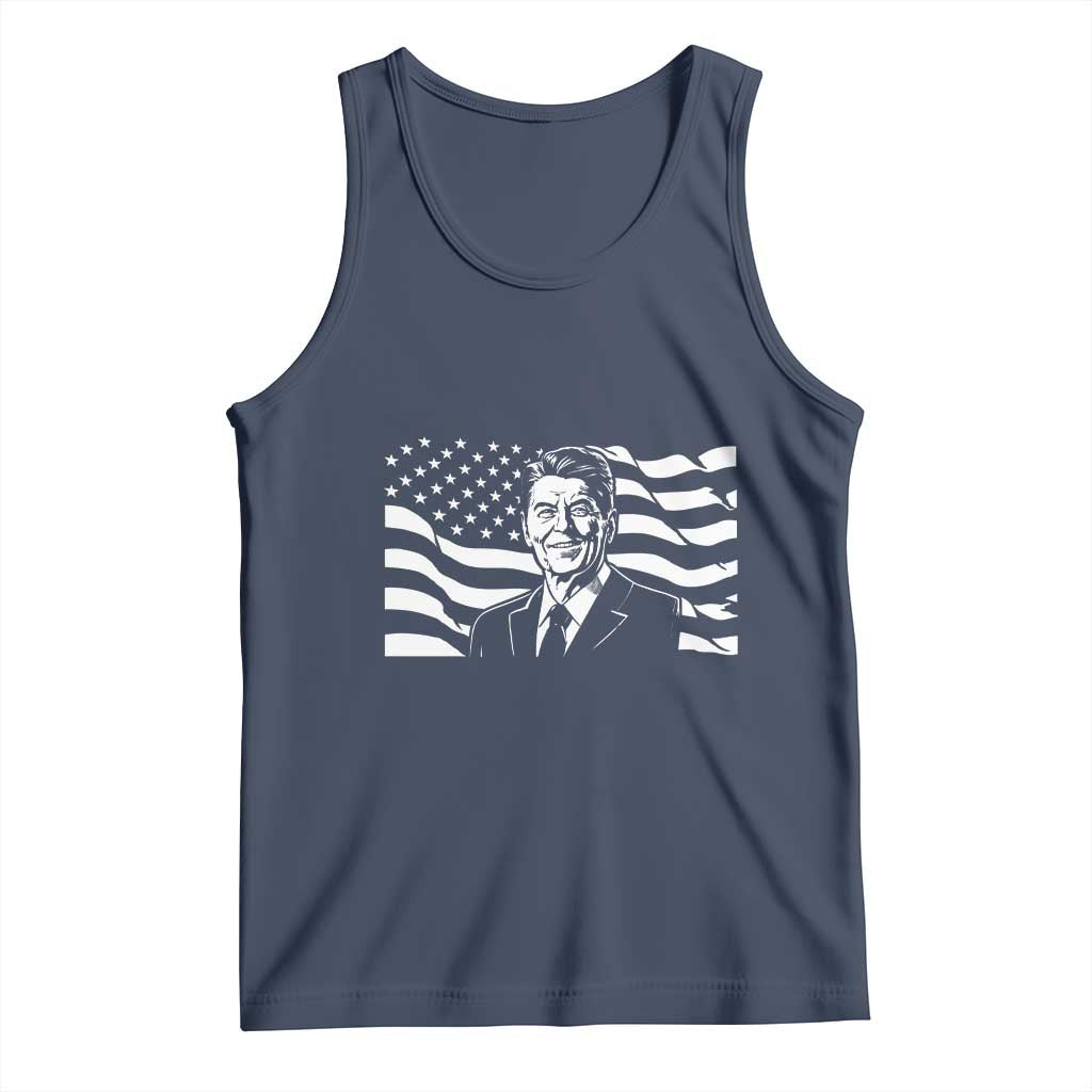 Ronald Reagan America Flag US President Tank Top