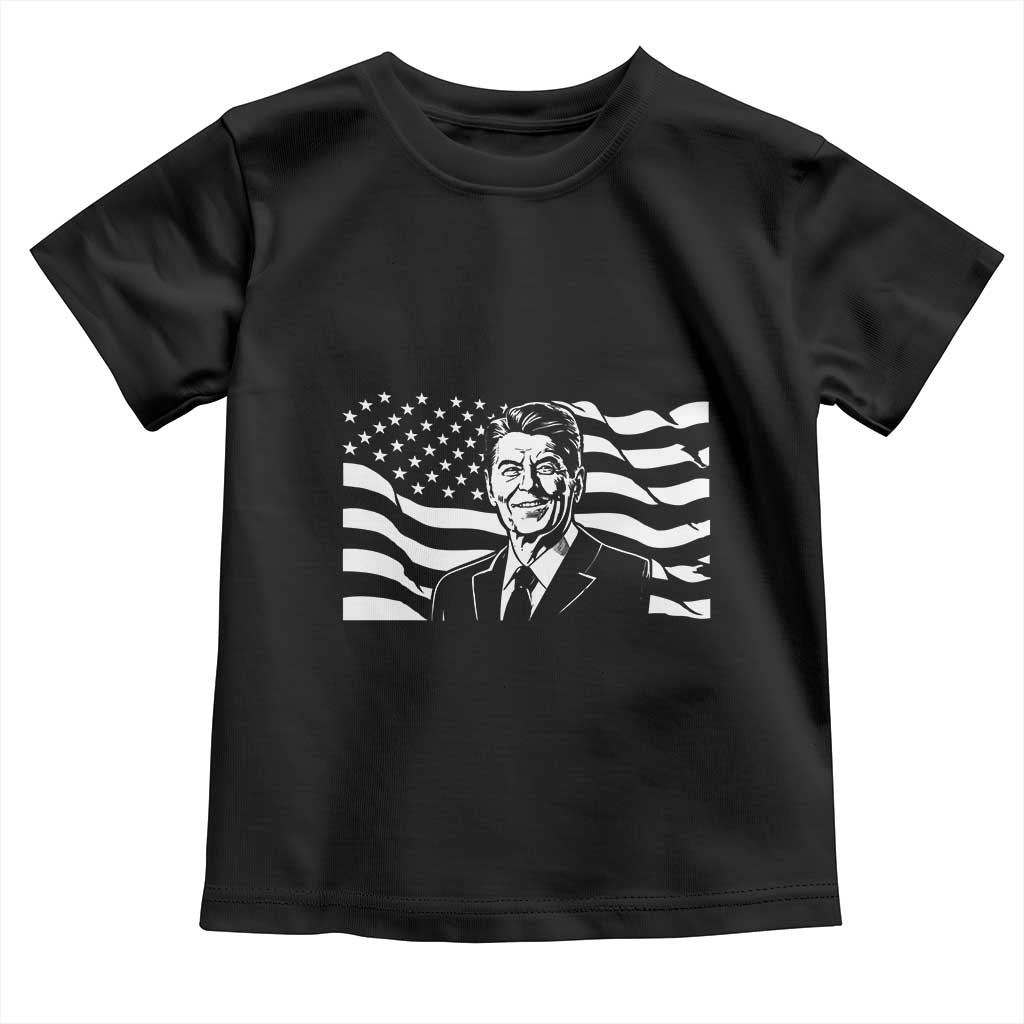 Ronald Reagan America Flag US President Toddler T Shirt
