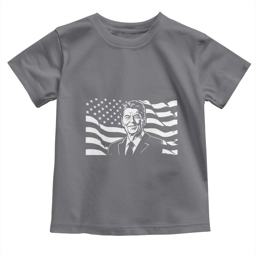 Ronald Reagan America Flag US President Toddler T Shirt