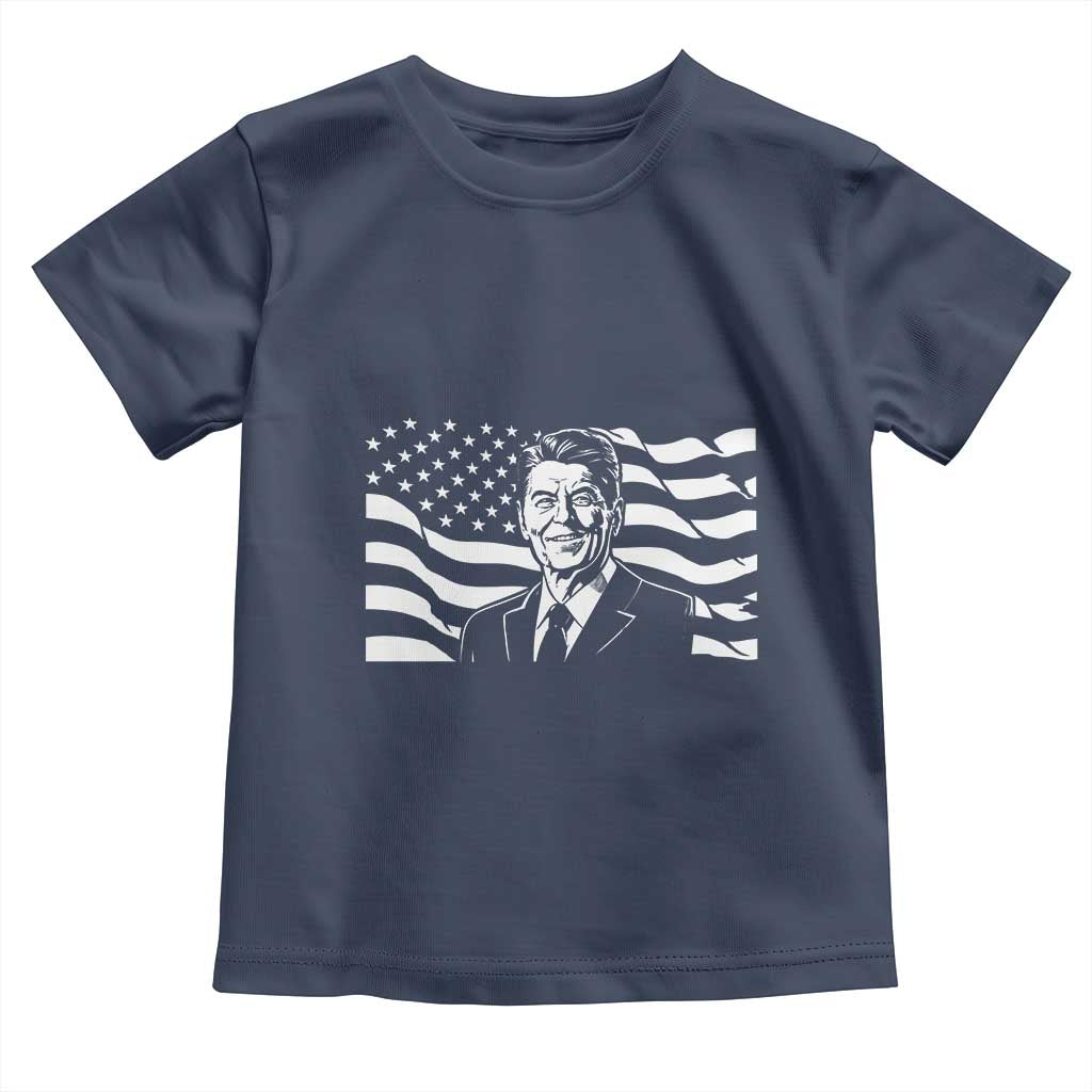 Ronald Reagan America Flag US President Toddler T Shirt