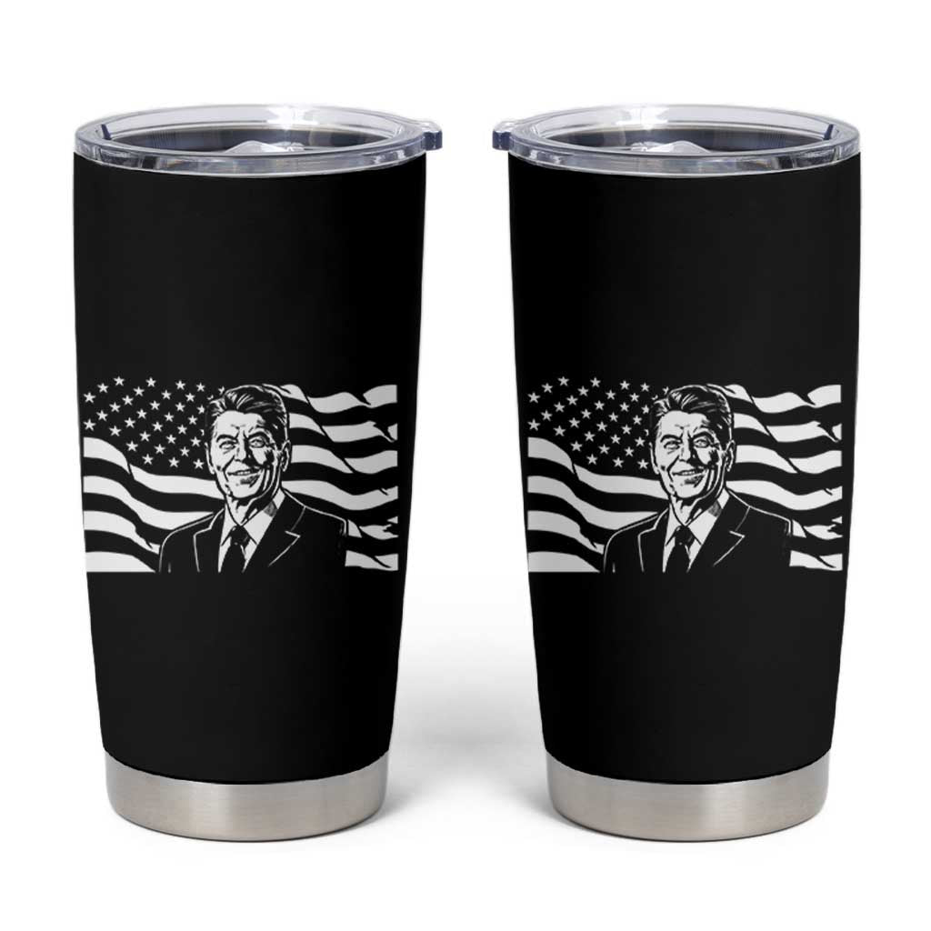 Ronald Reagan America Flag US President Tumbler Cup