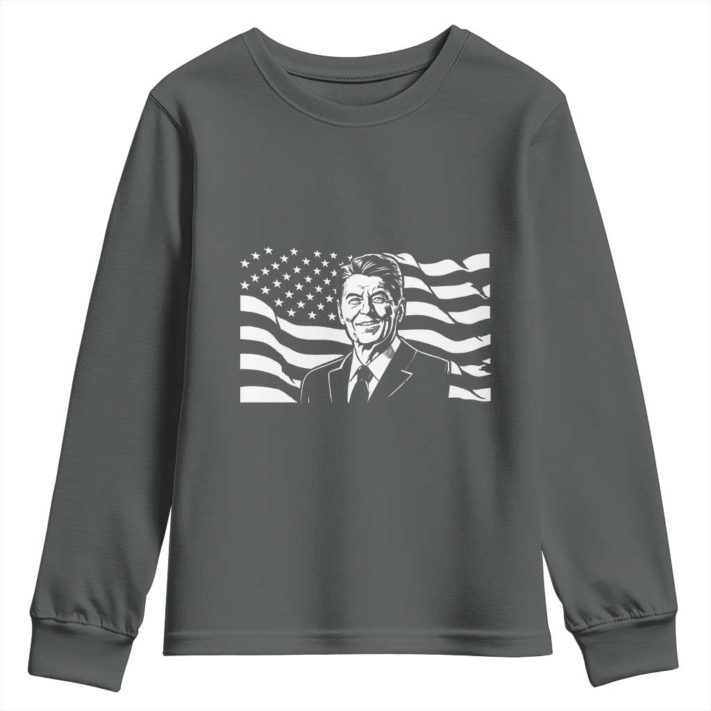 Ronald Reagan America Flag US President Youth Sweatshirt