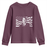 Ronald Reagan America Flag US President Youth Sweatshirt