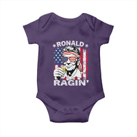Ronald Reagan Baby Onesie 4th of July America Flag Beer
