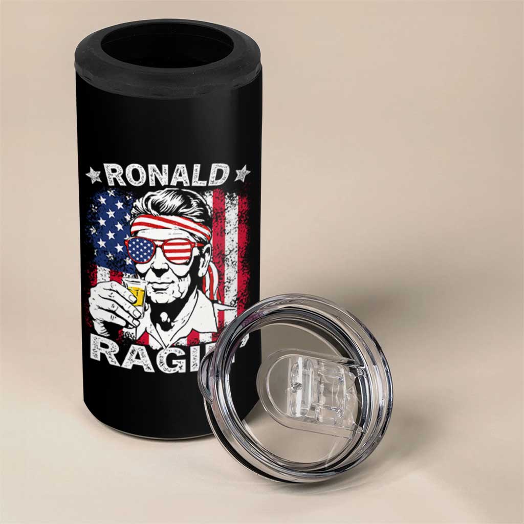 Ronald Reagan 4 in 1 Can Cooler Tumbler 4th of July America Flag Beer