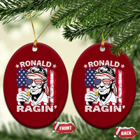 Ronald Reagan Ceramic Ornament 4th of July America Flag Beer