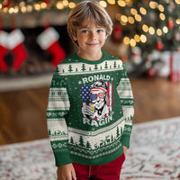 Ronald Reagan Ugly Christmas Sweater 4th of July America Flag Beer