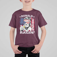Ronald Reagan T Shirt For Kid 4th of July America Flag Beer