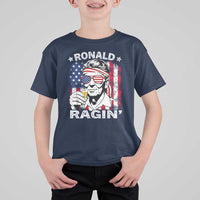Ronald Reagan T Shirt For Kid 4th of July America Flag Beer