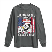 Ronald Reagan Long Sleeve Shirt 4th of July America Flag Beer