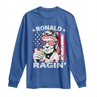 Ronald Reagan Long Sleeve Shirt 4th of July America Flag Beer