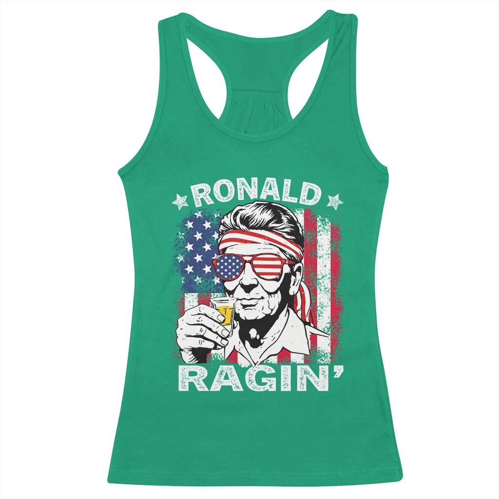 Ronald Reagan Racerback Tank Top 4th of July America Flag Beer