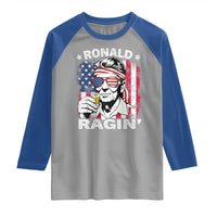 Ronald Reagan Raglan Shirt 4th of July America Flag Beer