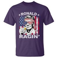 Ronald Reagan T Shirt 4th of July America Flag Beer