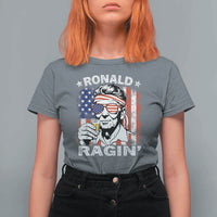 Ronald Reagan T Shirt For Women 4th of July America Flag Beer