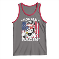 Ronald Reagan Tank Top 4th of July America Flag Beer