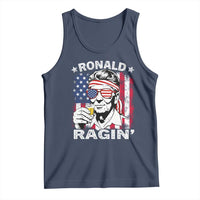 Ronald Reagan Tank Top 4th of July America Flag Beer