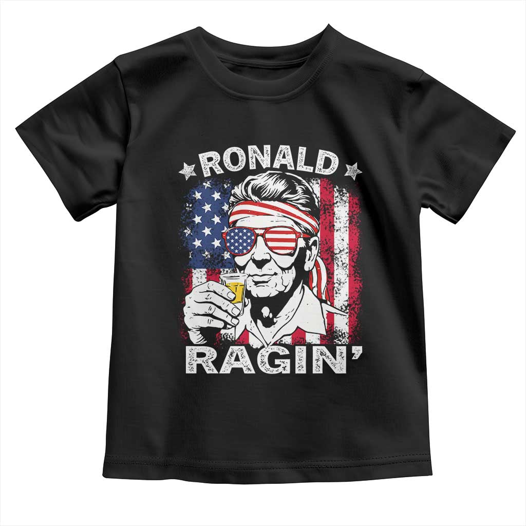 Ronald Reagan Toddler T Shirt 4th of July America Flag Beer
