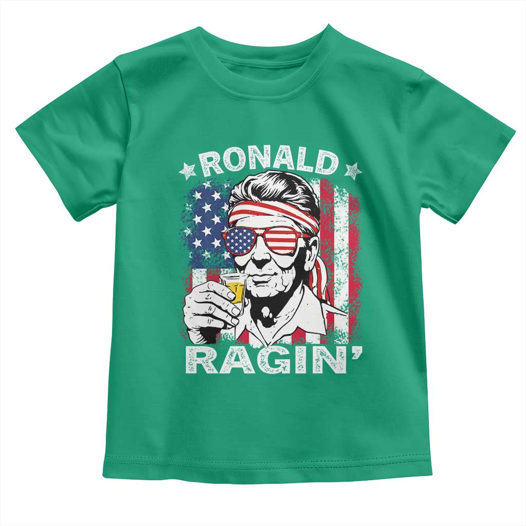 Ronald Reagan Toddler T Shirt 4th of July America Flag Beer