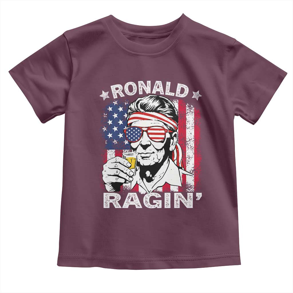 Ronald Reagan Toddler T Shirt 4th of July America Flag Beer