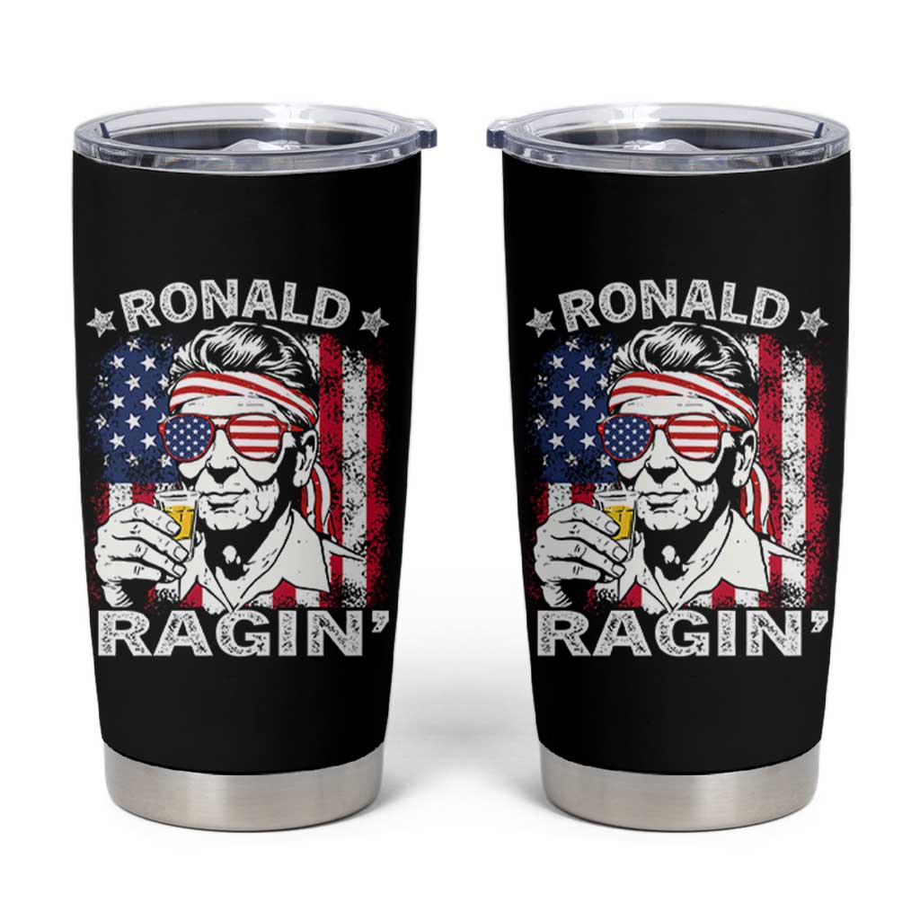 Ronald Reagan Tumbler Cup 4th of July America Flag Beer