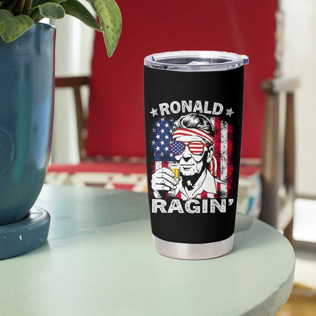 Ronald Reagan Tumbler Cup 4th of July America Flag Beer