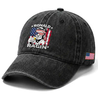 Ronald Reagan Washed Cotton Baseball Cap 4th of July America Flag Beer