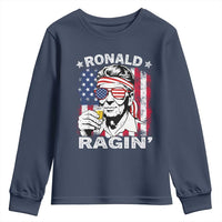Ronald Reagan Youth Sweatshirt 4th of July America Flag Beer