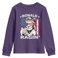 Ronald Reagan Youth Sweatshirt 4th of July America Flag Beer