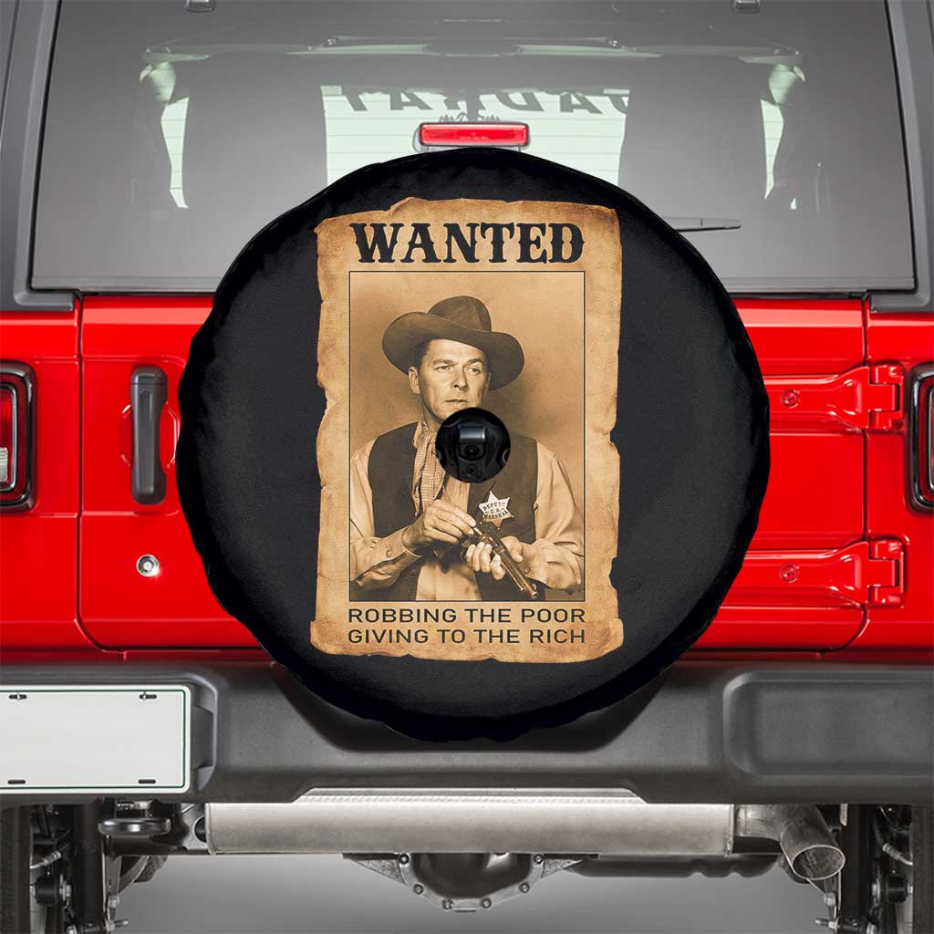 Ronald Reagan Cowboy Retro American President Spare Tire Cover Robbing The Poor GIving To Te Rich