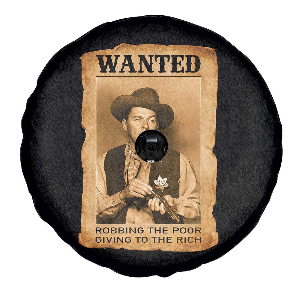 Ronald Reagan Cowboy Retro American President Spare Tire Cover Robbing The Poor GIving To Te Rich