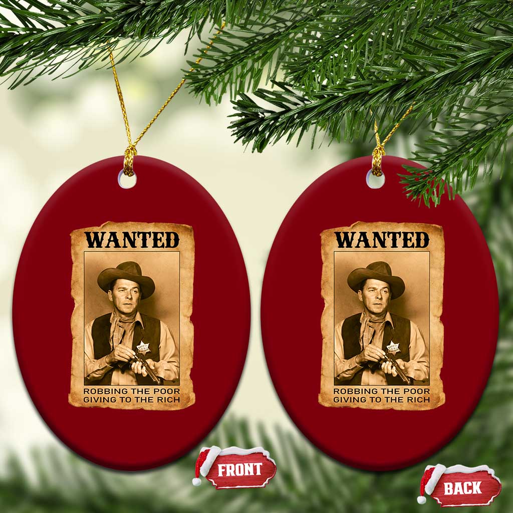 Ronald Reagan Cowboy Retro American President Ceramic Ornament Robbing The Poor GIving To Te Rich