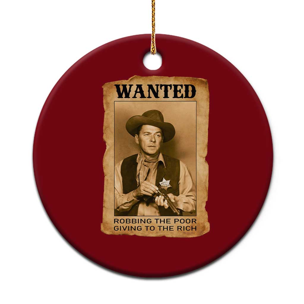 Ronald Reagan Cowboy Retro American President Ceramic Ornament Robbing The Poor GIving To Te Rich