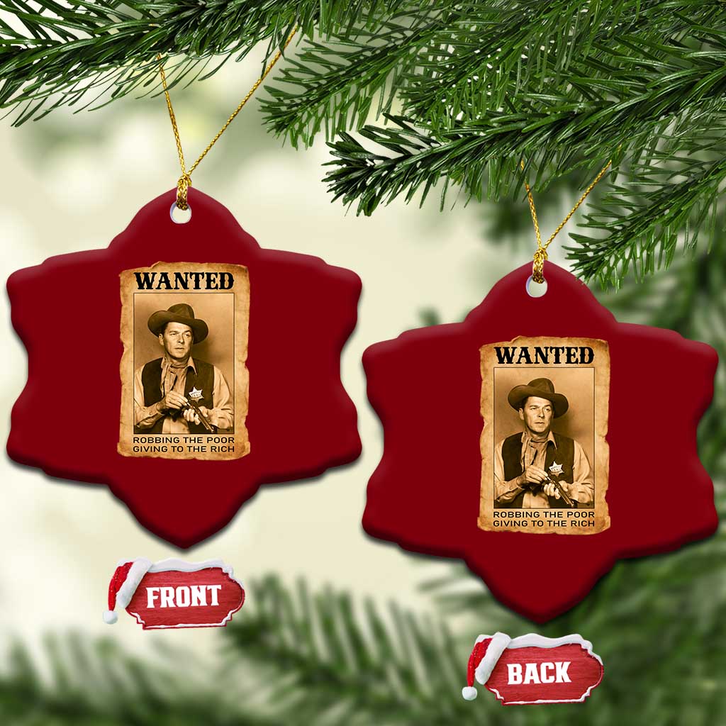 Ronald Reagan Cowboy Retro American President Ceramic Ornament Robbing The Poor GIving To Te Rich