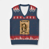 Ronald Reagan Cowboy Retro American President V-Neck Knit Sweater Vest Robbing The Poor GIving To Te Rich