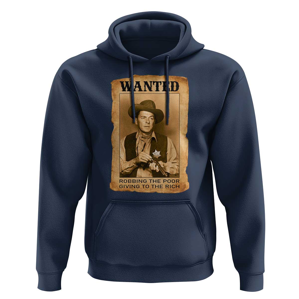 Ronald Reagan Cowboy Retro American President Hoodie Robbing The Poor GIving To Te Rich