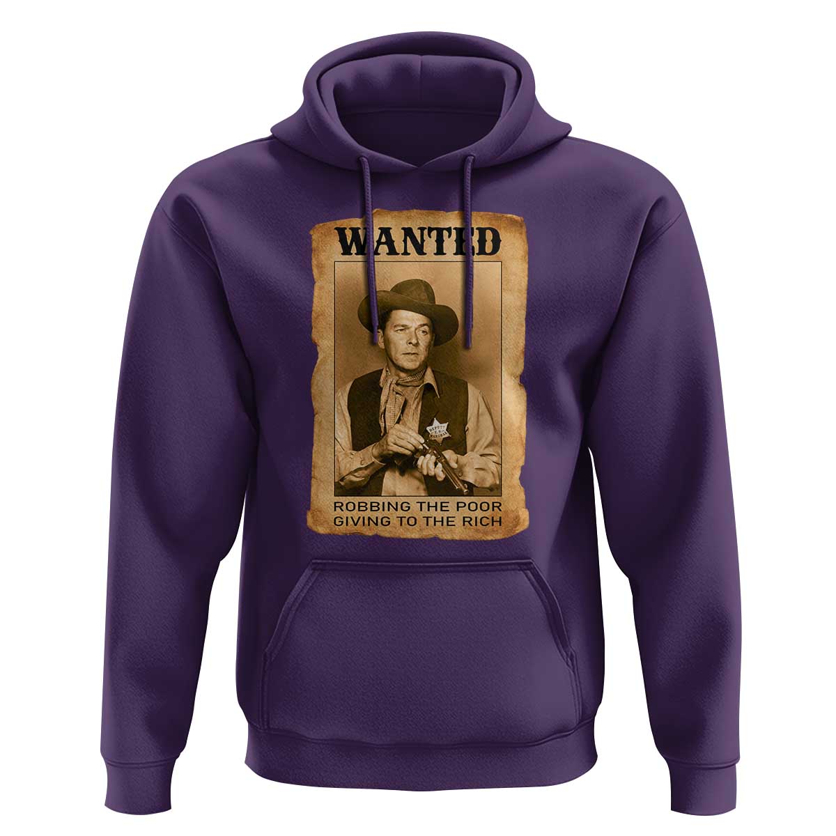 Ronald Reagan Cowboy Retro American President Hoodie Robbing The Poor GIving To Te Rich