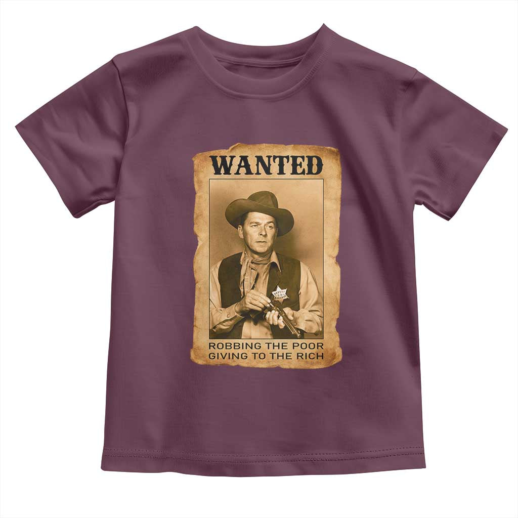 Ronald Reagan Cowboy Retro American President Toddler T Shirt Robbing The Poor GIving To Te Rich