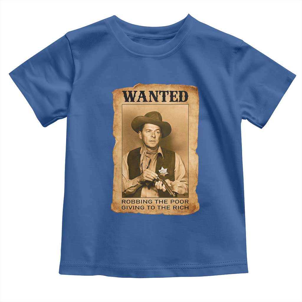 Ronald Reagan Cowboy Retro American President Toddler T Shirt Robbing The Poor GIving To Te Rich