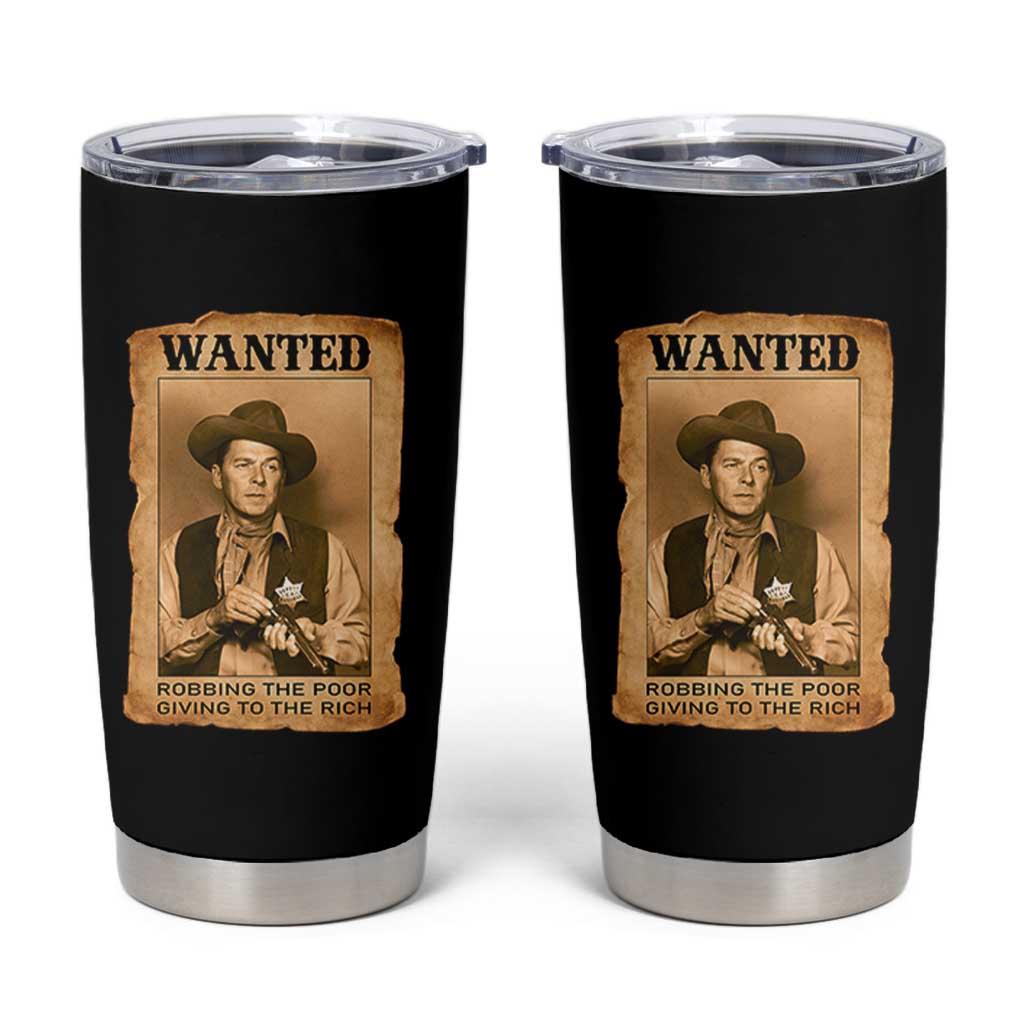 Ronald Reagan Cowboy Retro American President Tumbler Cup Robbing The Poor GIving To Te Rich
